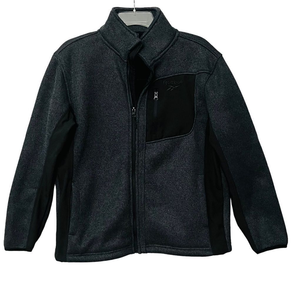 Reebok OutwearJacket Knit Fleece Full Zip 5 Pockets Sz L (14/16) NWOT